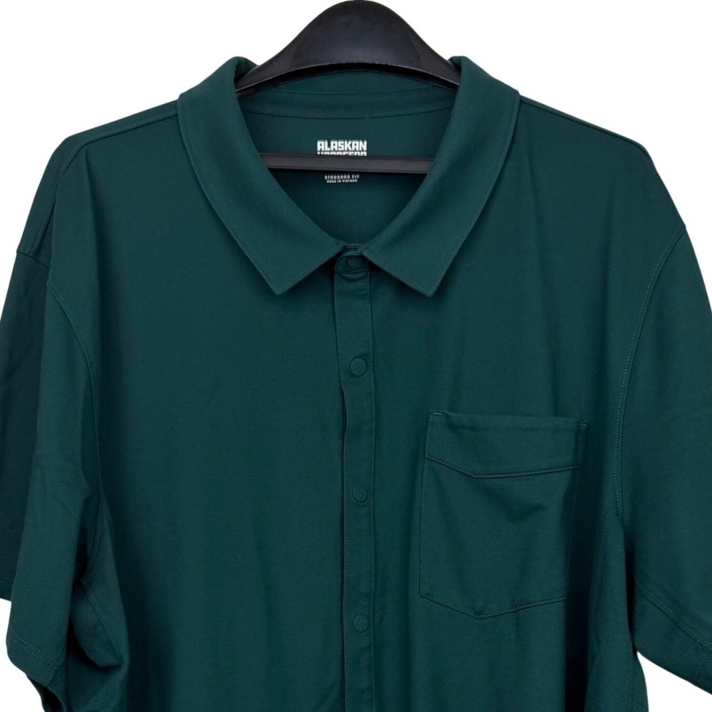 Alaskan Hardgear Duluth Trading Co SNAP UP Mens 3XL Pique Wicking Shirt Green‎